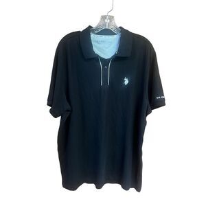 US POLO ASSN. Men’s Polo Top  Sz XL Black White NWT